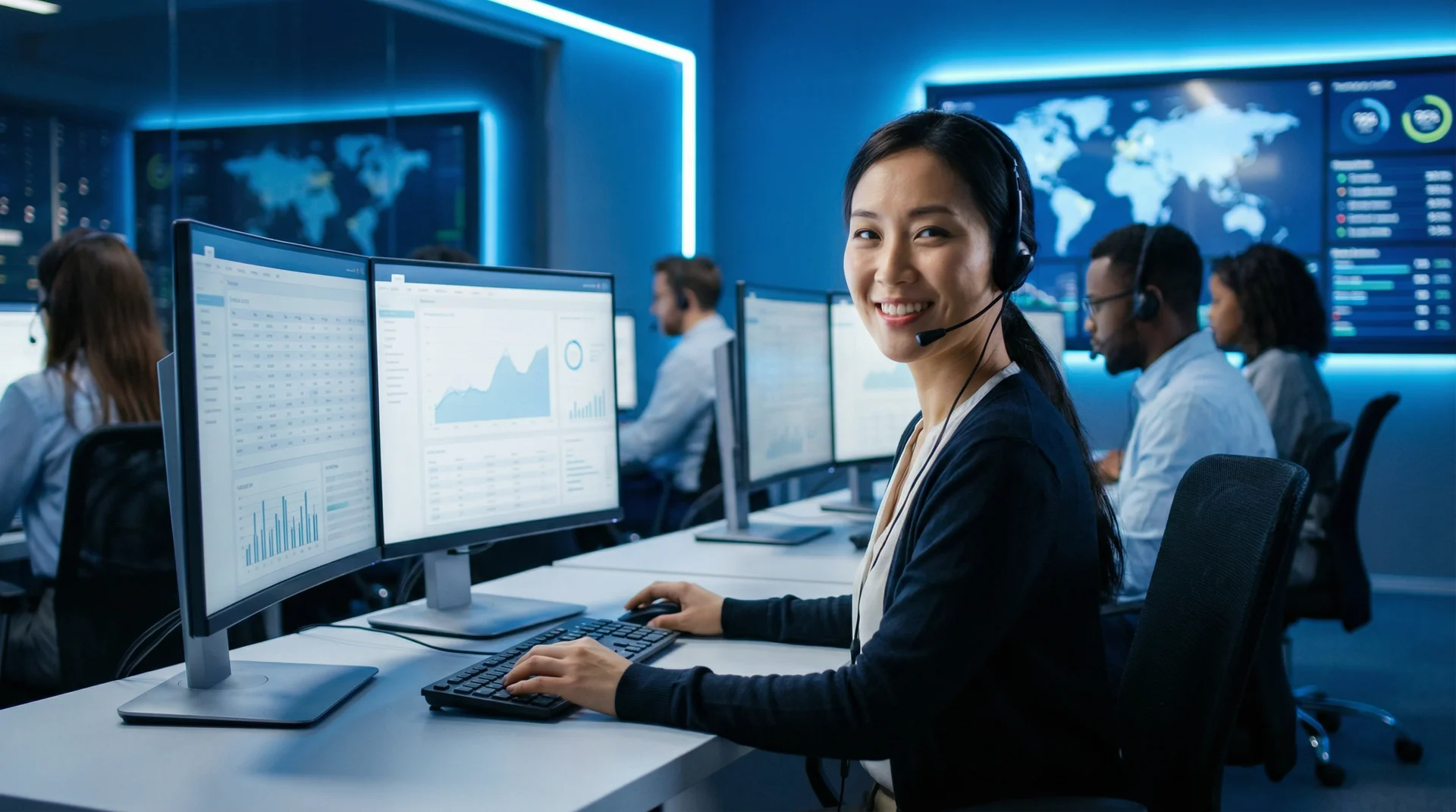 澳门六合彩专业客服团队在现代化办公室提供全天候服务