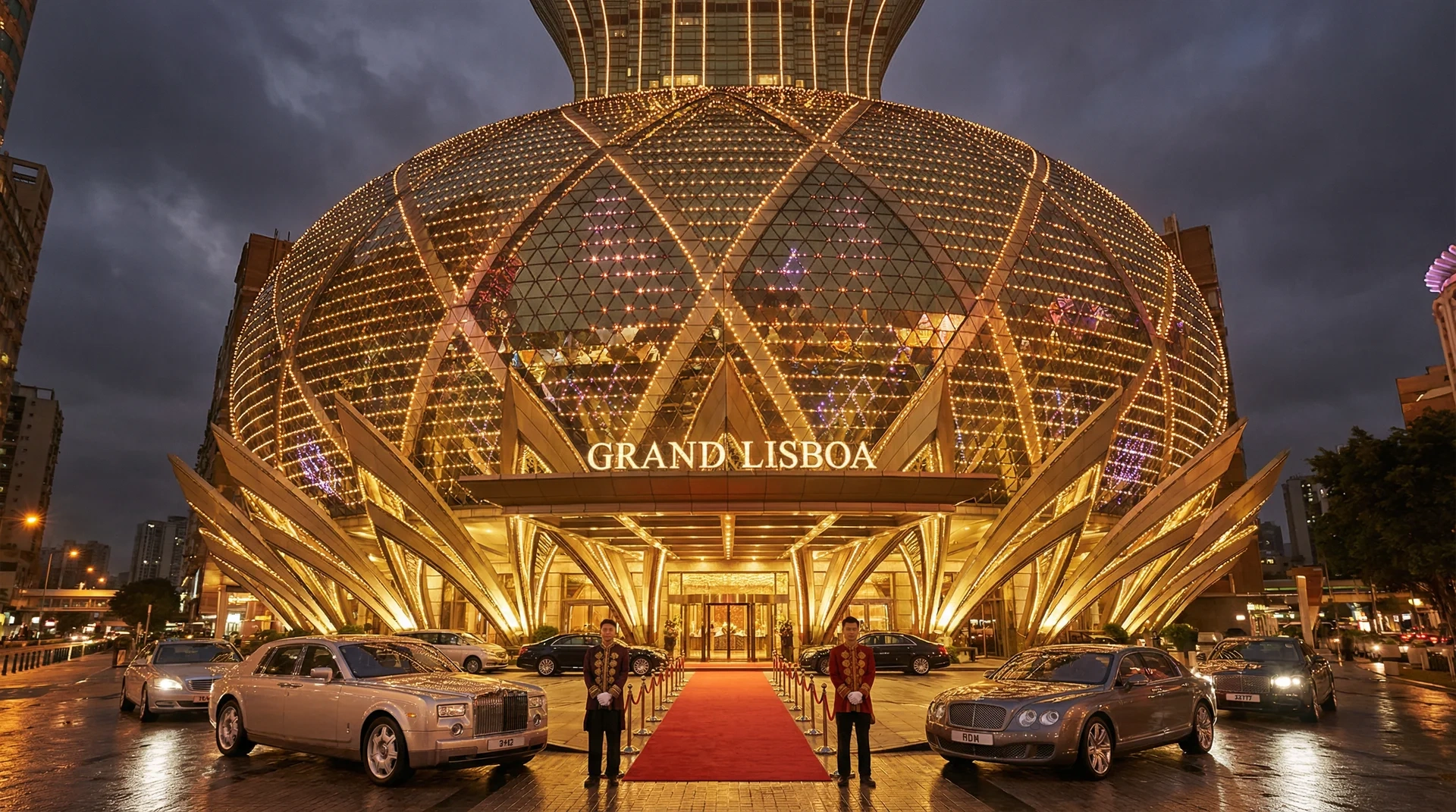 澳门半岛新葡京和葡京酒店经典赌场建筑